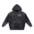 Angry Penguin, Vintage Washed Frayed Fleece Hoodie
