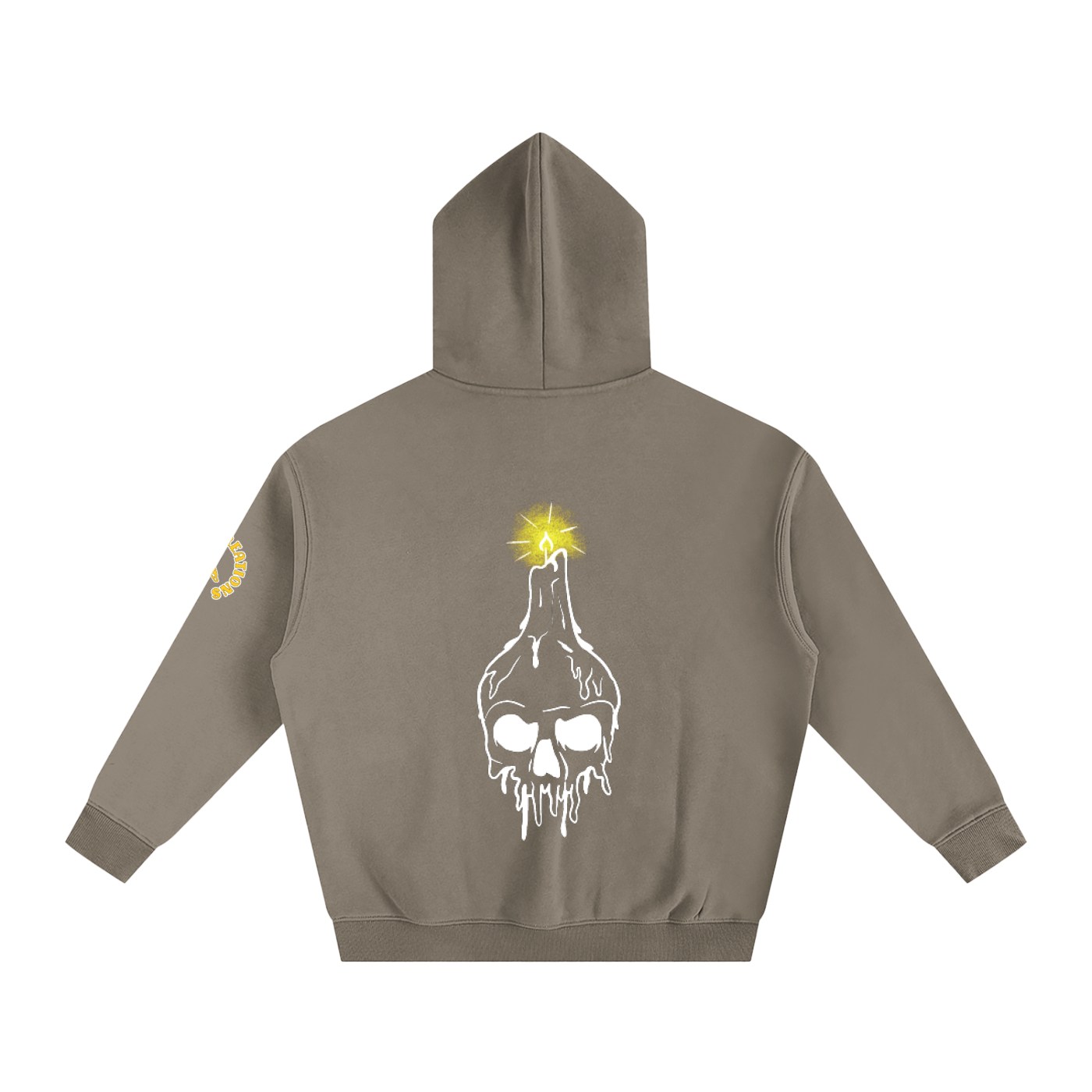 Candle Skull, Oversize Fleeced Hoodie
