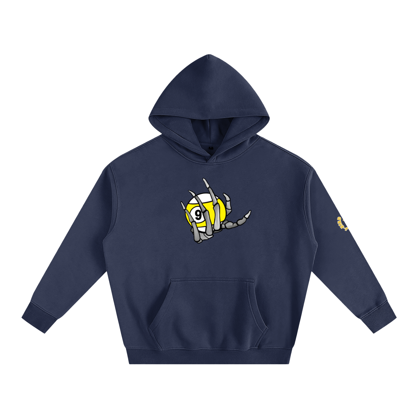 Reaper Hand Holding 9ball, Oversize Fleeced Hoodie