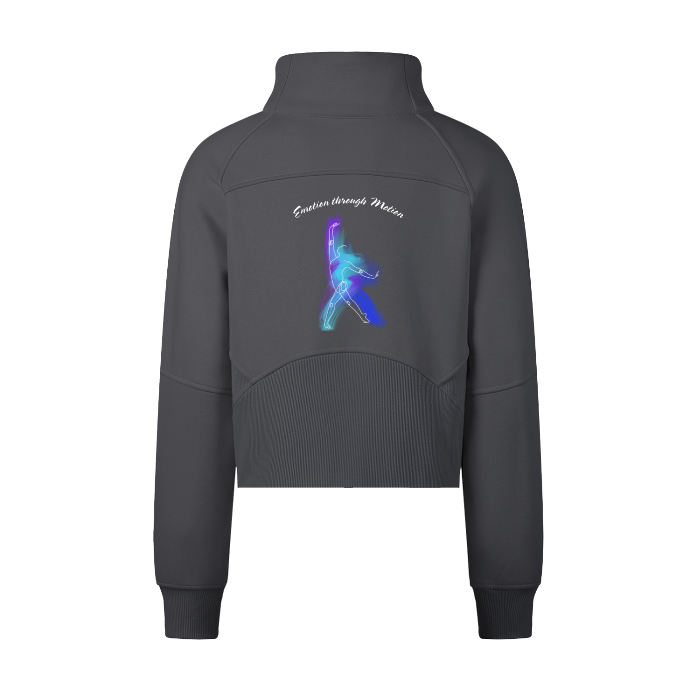 Emotion Through Motion, Cropped Half-Zip Sweatshirt