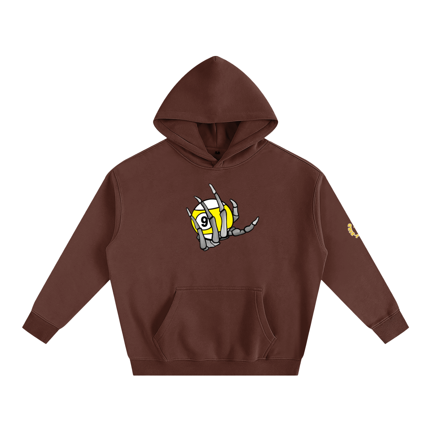 Reaper Hand Holding 9ball, Oversize Fleeced Hoodie