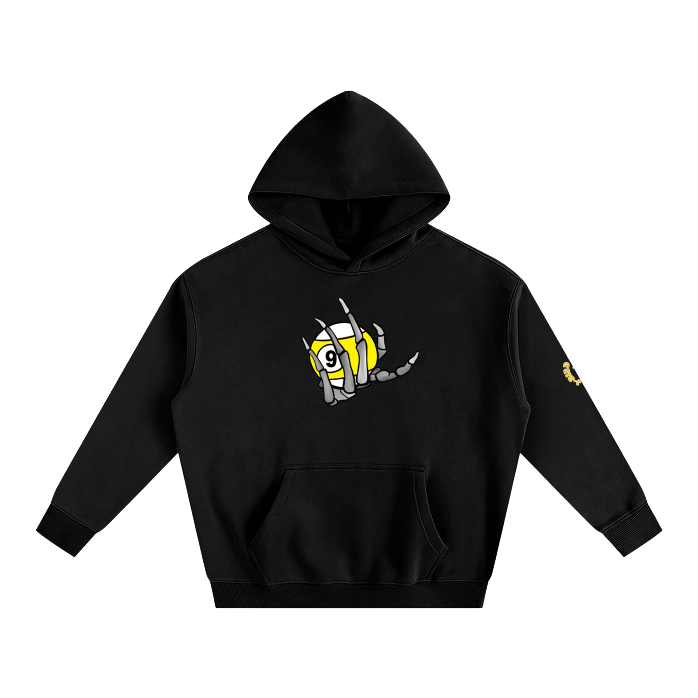 Reaper Hand Holding 9ball, Oversize Fleeced Hoodie