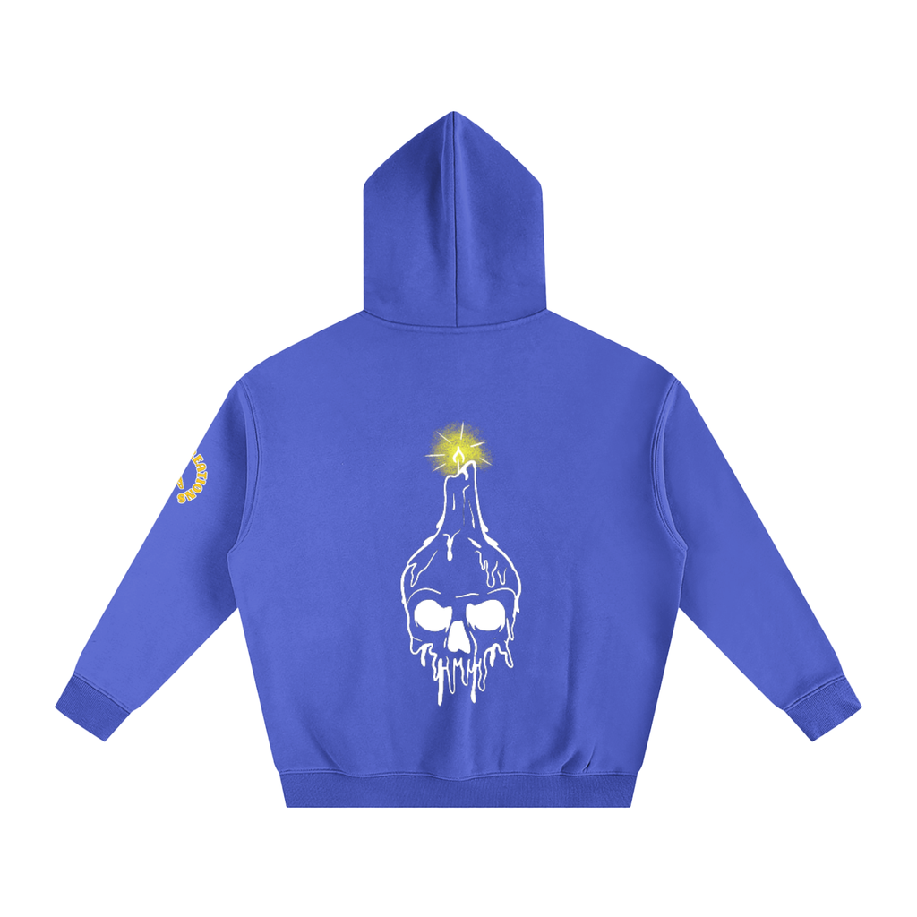 Candle Skull, Oversize Fleeced Hoodie