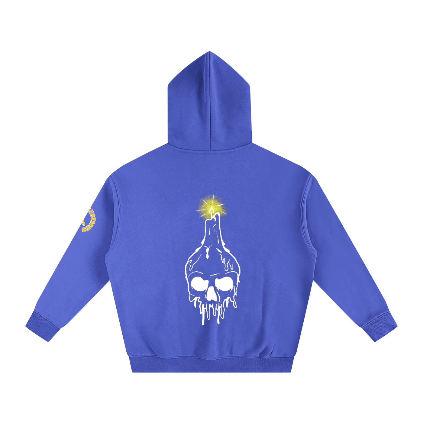 Candle Skull, Oversize Fleeced Hoodie