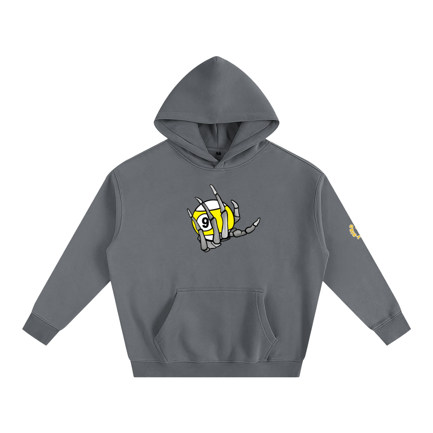 Reaper Hand Holding 9ball, Oversize Fleeced Hoodie