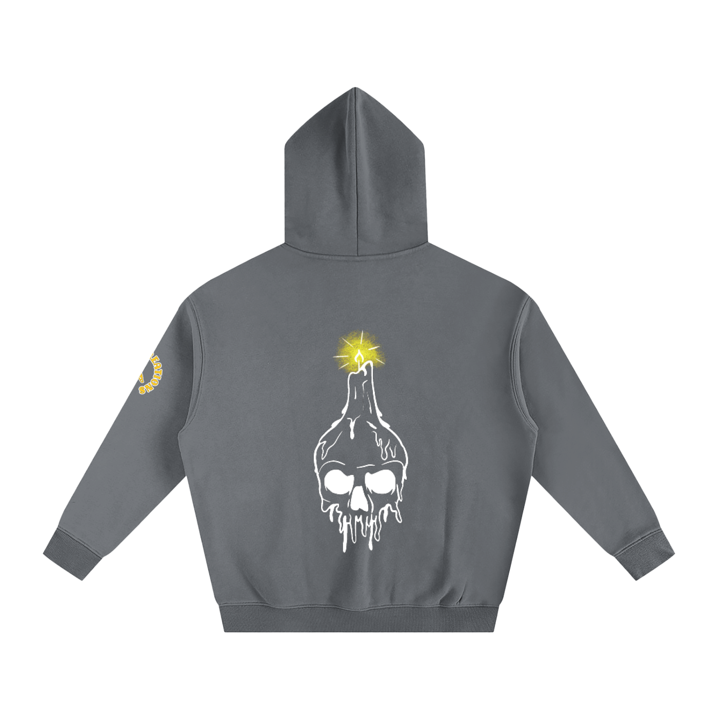 Candle Skull, Oversize Fleeced Hoodie