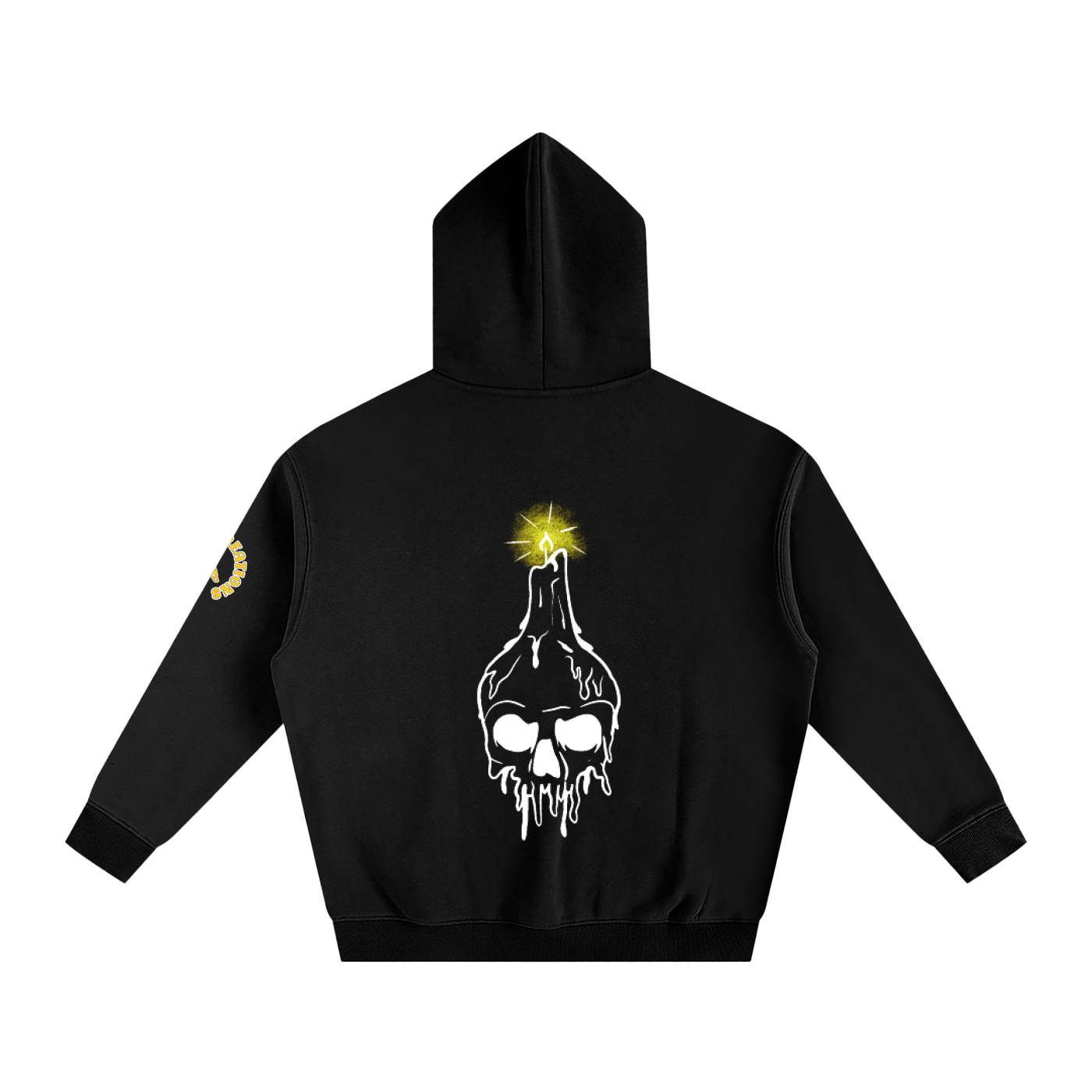Candle Skull, Oversize Fleeced Hoodie
