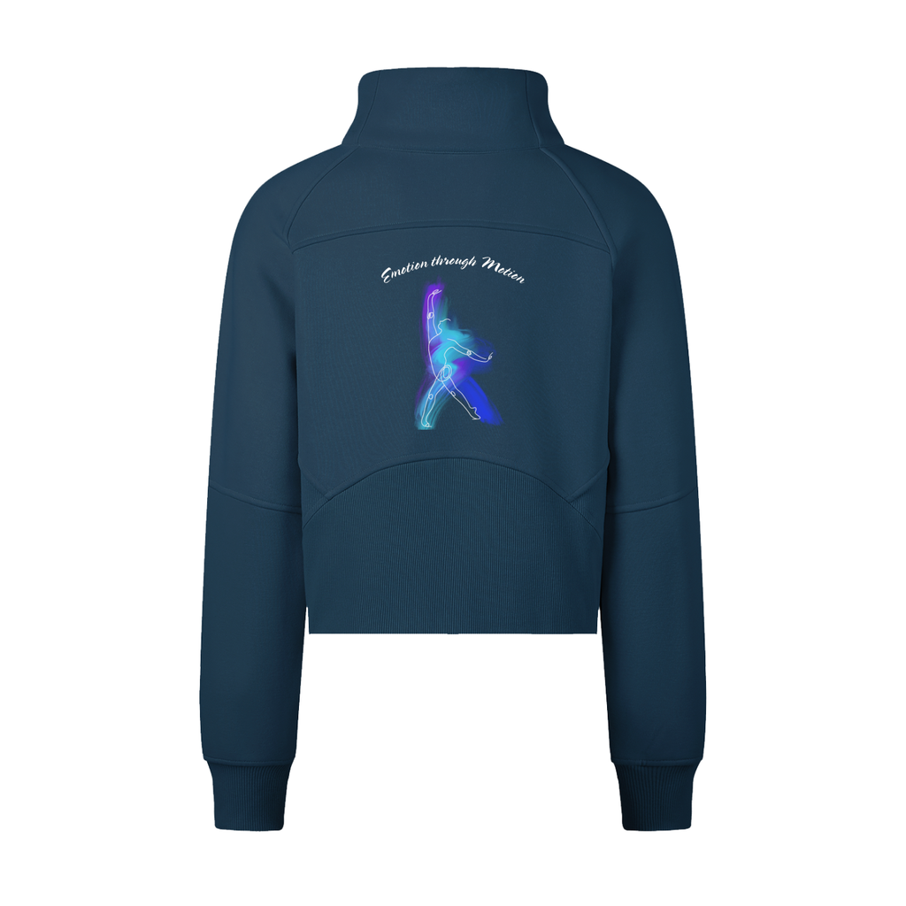 Emotion Through Motion, Cropped Half-Zip Sweatshirt