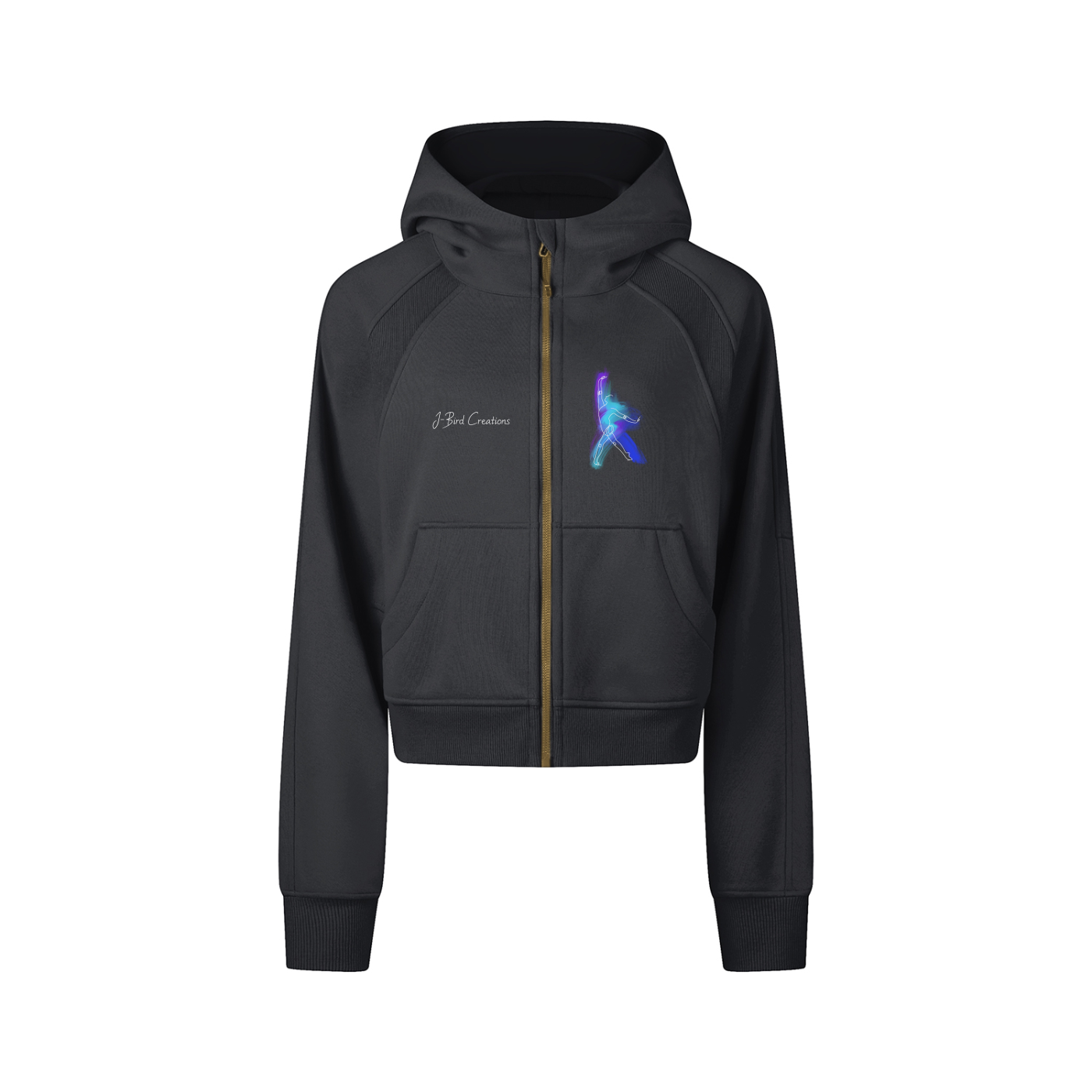 Emotion Through Motion, Cropped Zip-Through Hoodie