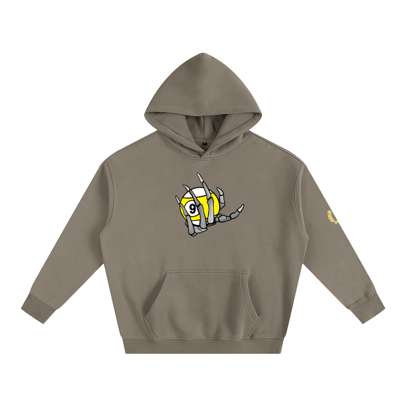 Reaper Hand Holding 9ball, Oversize Fleeced Hoodie