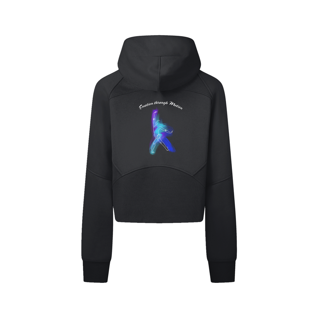Emotion Through Motion, Cropped Zip-Through Hoodie