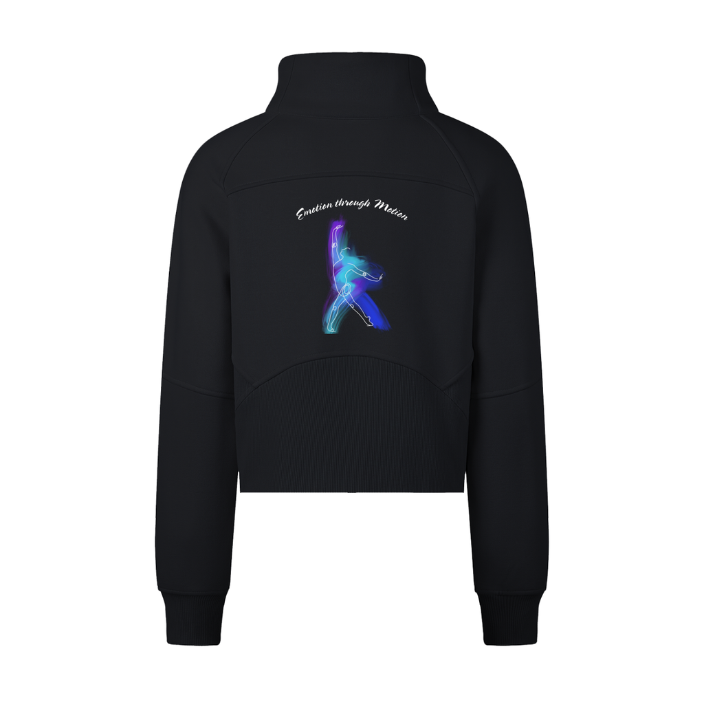 Emotion Through Motion, Cropped Half-Zip Sweatshirt