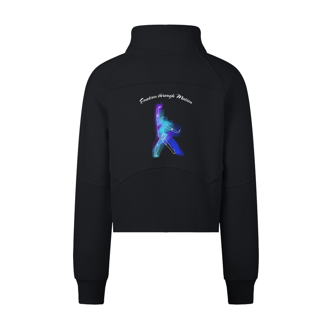 Emotion Through Motion, Cropped Half-Zip Sweatshirt