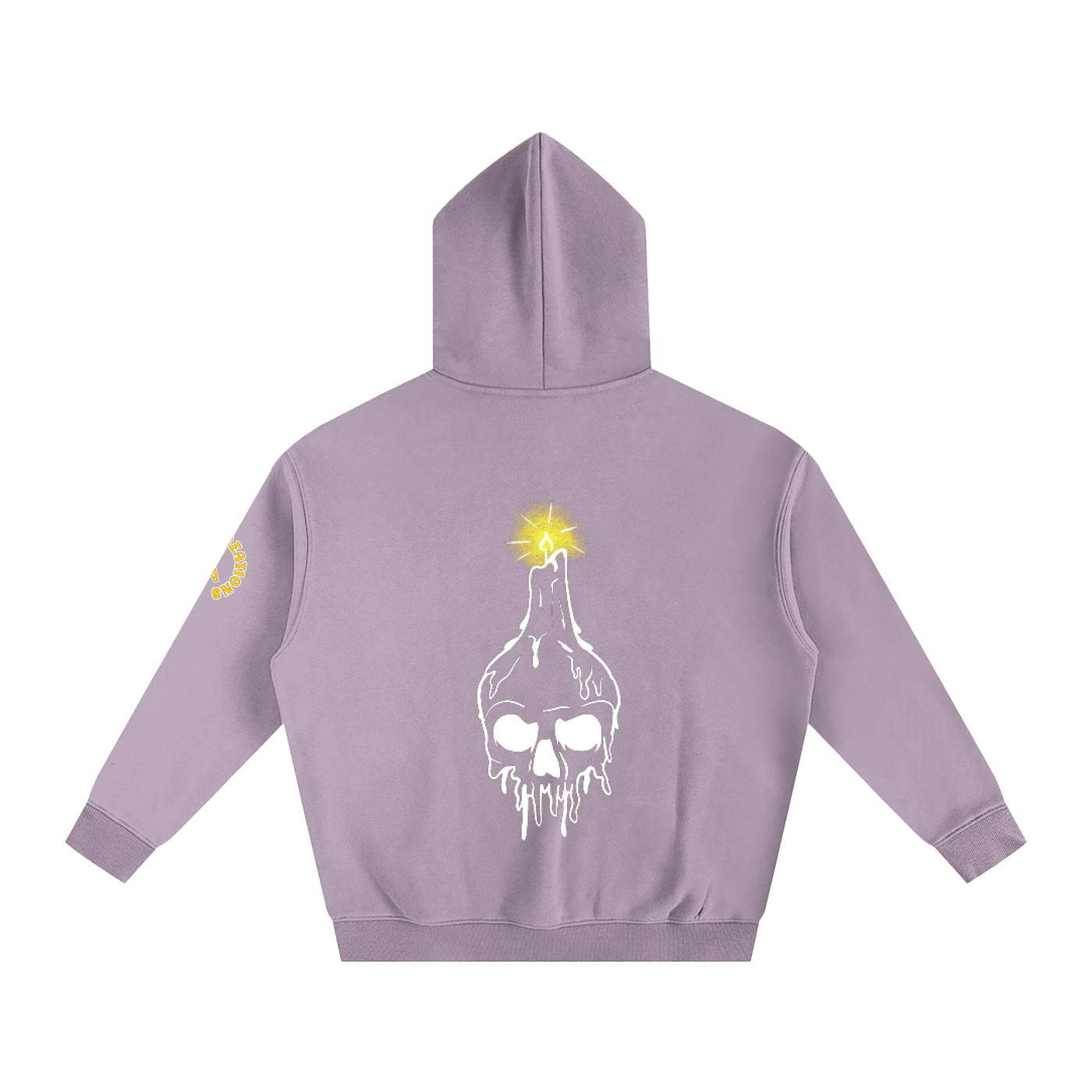 Candle Skull, Oversize Fleeced Hoodie
