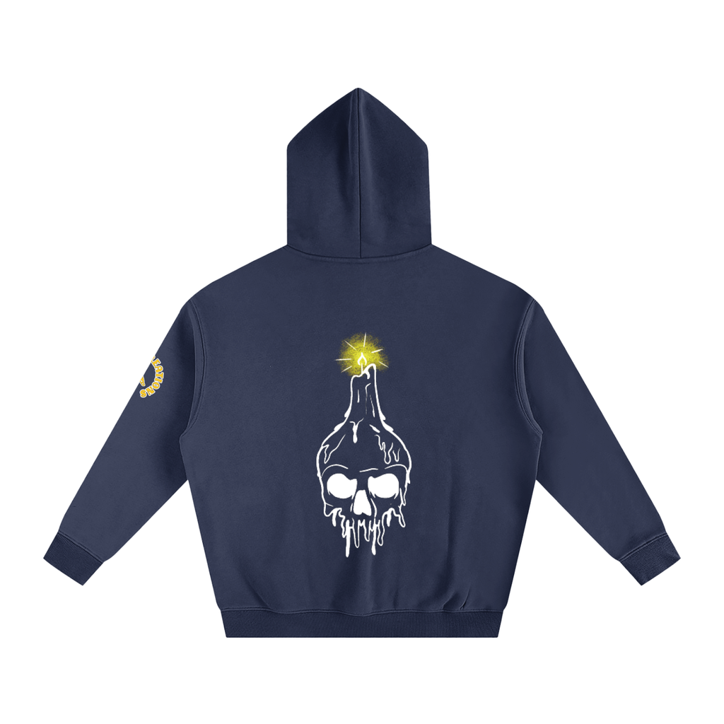 Candle Skull, Oversize Fleeced Hoodie