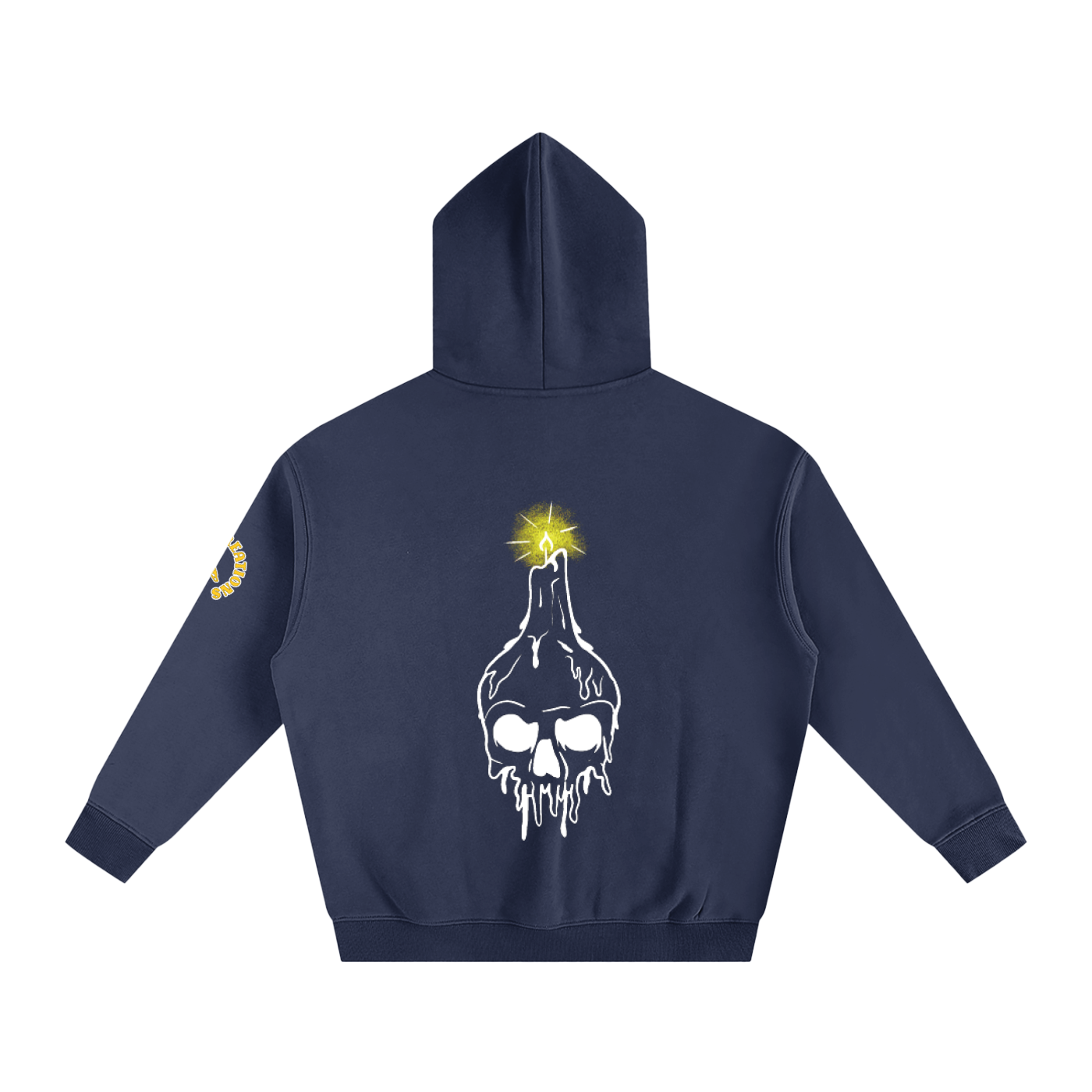 Candle Skull, Oversize Fleeced Hoodie