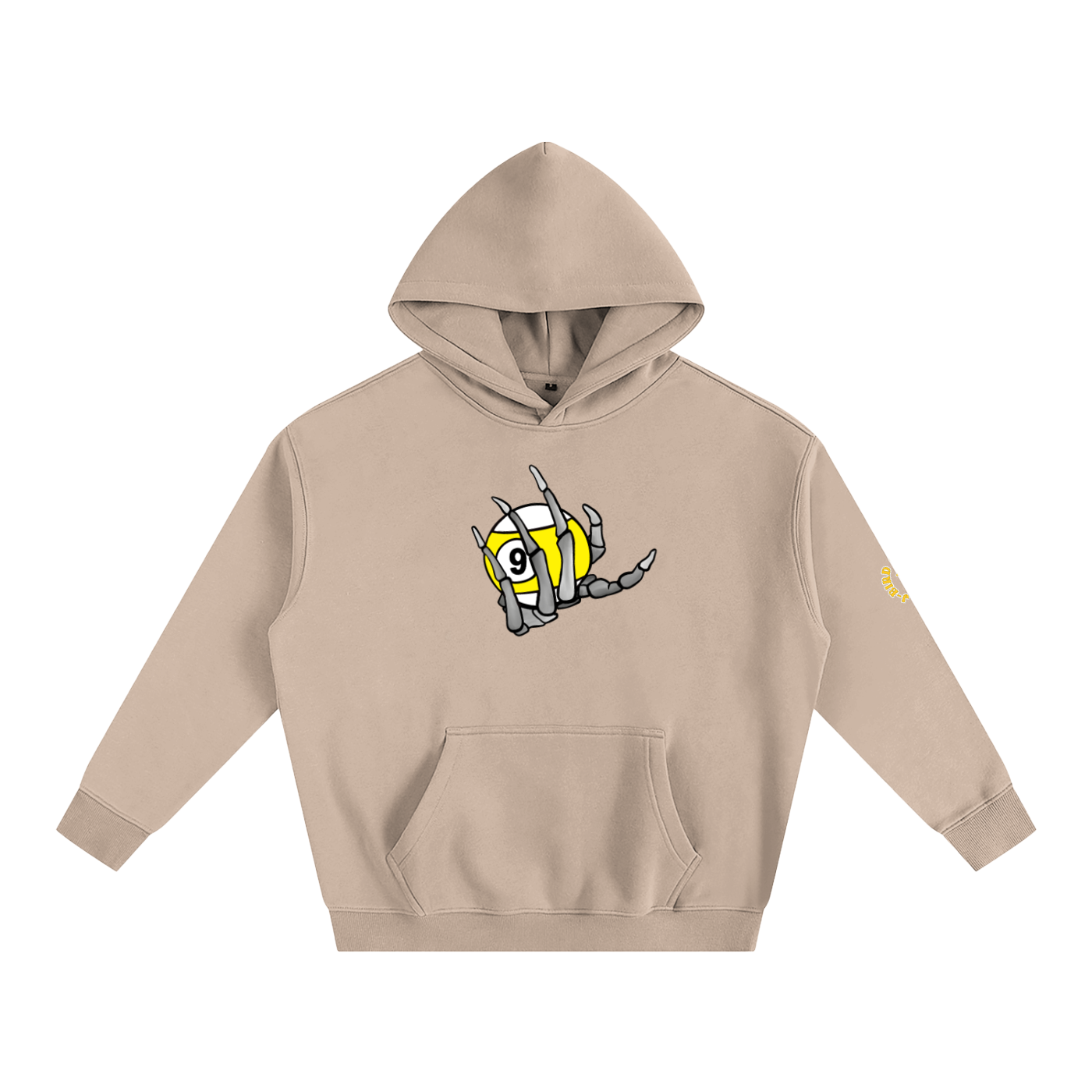 Reaper Hand Holding 9ball, Oversize Fleeced Hoodie