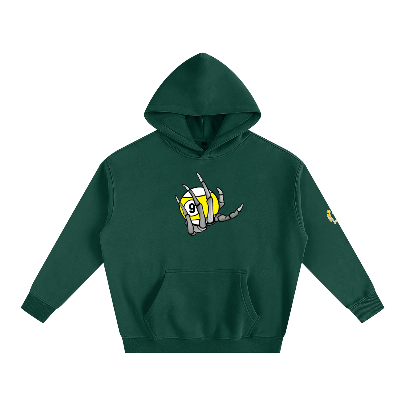 Reaper Hand Holding 9ball, Oversize Fleeced Hoodie